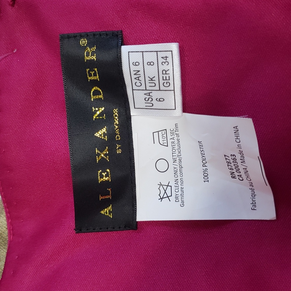 Alexander By Daymor NEW Fuchsia Pink Petal Skirt Maxi Gown Dress Size 6 M1279 - Picture 11 of 15
